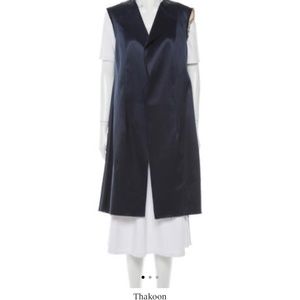 Thakoon blue long satin vest size Medium US 6